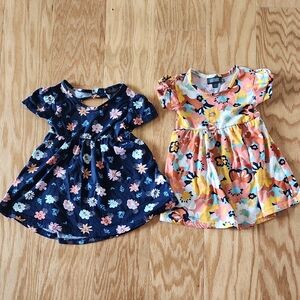 Picapino Floral Kids Dresses Set - Navy and Multicolor 18 Months